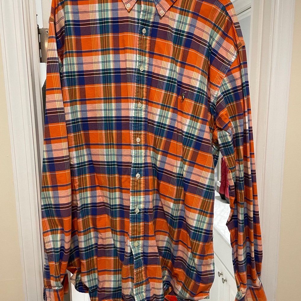 Orange Plaid Men's Shirt